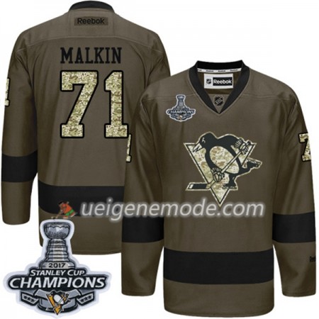 Herren Eishockey Pittsburgh Penguins Trikot Evgeni Malkin 71 Adidas 2017-2018 Camo Green 2017 Stanley Cup Champions Authentic